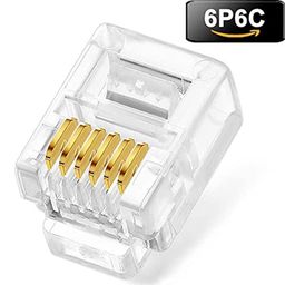 FEDUS RJ12 6P6C Plug Transparent Telephone Jack Flat Cable Modular Plug Connector Line Snap-in Crimp On Plug Connector for Phone Line Cord Compatible with Both Solid and Stranded Wire PACK of 100 image 4