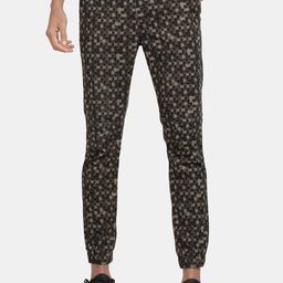 t-base Men Olive Green Printed Cotton Joggers-image-99