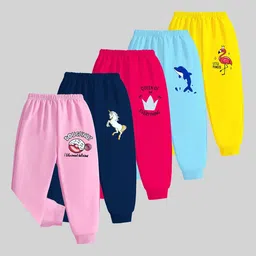 KUCHIPOO Girls Pack Of 5 Mid-Rise Joggers-picture-54