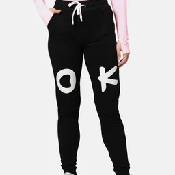 Campus Sutra Women Black Printed Slim-Fit Joggers-picture-14