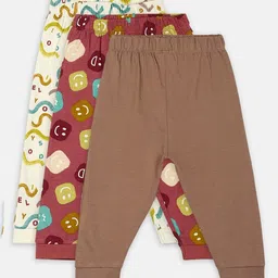 MINI KLUB Infant Boys Pack Of 3 Printed Pure Cotton Joggers-image-46