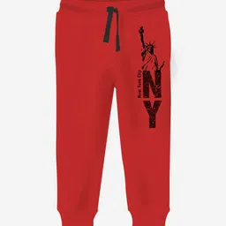 x2o Boys Red & Black Printed Cotton Joggers-16