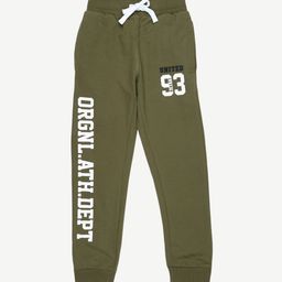 Alan Jones Boys Olive Green Printed Joggers-image-43