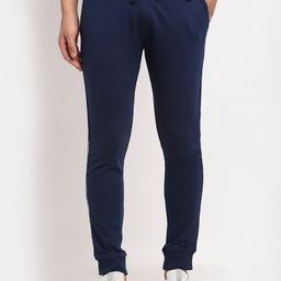 Club York Men Navy Blue Solid Straight-fit Joggers-image-61