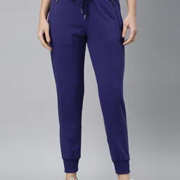 Enamor Athleisure Women Slim-Fit Antimicrobial Mid-Rise Cotton Terry Joggers-picture-23