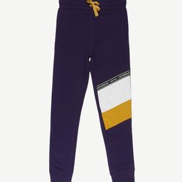 Alan Jones Boys Blue & Yellow Solid Joggers-image-89