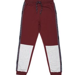Alan Jones Boys Maroon & Grey Colourblocked Joggers-image-14