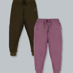 KiddoPanti Kids Pack of 2 Solid Pure Cotton Joggers-image-95