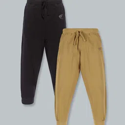 KiddoPanti Kids Pack Of 2 Solid Pure Cotton Joggers-44
