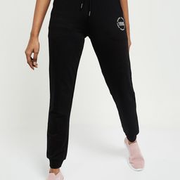 max Women Black Solid Pure Cotton Joggers-image-107