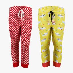SAVAGE Girls Pack Of 2 Printed Pure Cotton Joggers-image-94