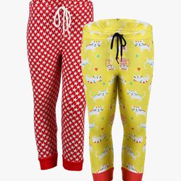 SAVAGE Girls Pack of 2 Printed Pure Cotton Joggers-image-96