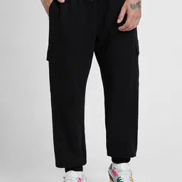 VEIRDO Men Baggy Fit Crago Mid-Rise Cotton Joggers-image-57