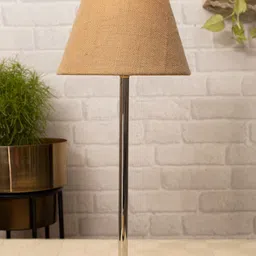 Homesake Beige Solid Table Lamp with Jute Shade-11