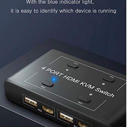 Tobo KVM Switch HDMI 4 Port Box, UHD 4K@30Hz & 3D & 1080P Supported, Downward Compatible, with 4 USB-B and 4 HDMI Cables-TD-528H. image 3