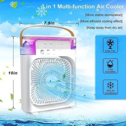 mss enterprise Portable-Air-Conditioner-Small-Ac-Quaite-Personal-Air-cooler-Usb-Power-Mini-Desktop-Cooling-Misting-fan-1/2/3-Timer-With-speed-360-Adjustable-For-Office-Room-Desk-And-Car-(Multi-color) image 2