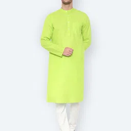 Latest Chikan Garments Mandarin Collar Long Sleeves Cotton Kurta-image-32