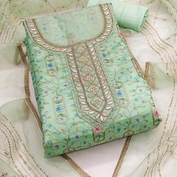 KALINI Embroidered Organza Unstitched Dress Material-image-31