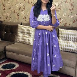 Anni Designer Women Floral Embroidered Regular Thread Work Kurta with Trousers-image-41