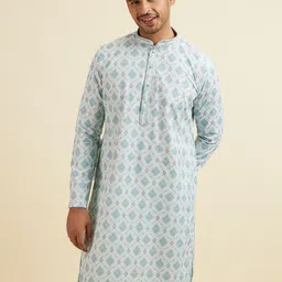 Manyavar Ethnic Motifs Embroidered Thread Work & Sequinned Straight Kurta with Pyjamas-image-93