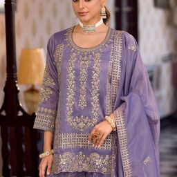 Indo Era Women Ethnic Motifs Embroidered Regular Sequinned Kurta with Palazzos & With Dupatta-picture-11