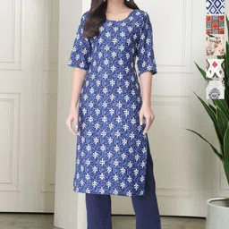 7Threads Selection Of 6 Floral Printed Round Neck Straight Kurta-image-89