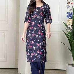 7Threads Selection Of 6 Floral Printed Round Neck Straight Kurtas-image-39