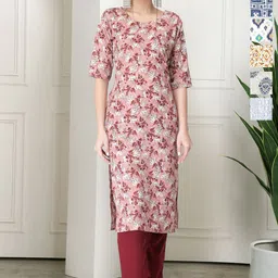 7Threads Selection Of 6 Floral Printed Round Neck Straight Kurtas-image-92