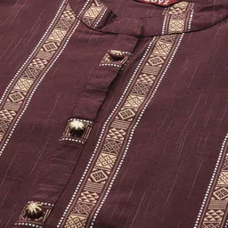 Vbuyz Woven Design Thread Work Kurta With Trousers & With Dupatta image 3