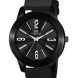 IIK COLLECTION Men Round Dial Adjustable Flexible Silicon Strap Analogue Watch image 3
