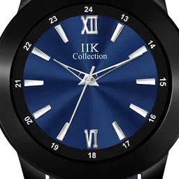 IIK COLLECTION Men Blue Round Dial Adjustable Flexible Silicon Strap Watch image 4