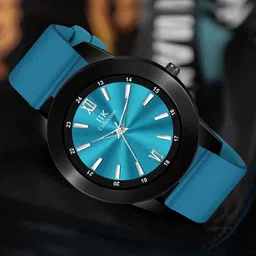 IIK COLLECTION Men Round Dial Adjustable Flexible Silicon Strap Watch image 2
