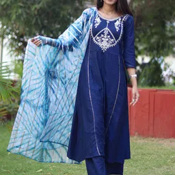 KALINI Women Ethnic Motifs Yoke Design Gotta Patti Kurta with Palazzos & With Dupatta-picture-42