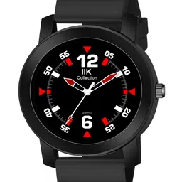 IIK COLLECTION Men Round Dial Adjustable Flexible Silicon Strap Watch image 3