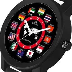 IIK COLLECTION Men Multi-color Round Dial Adjustable Flexible Silicon Strap Watch image 5