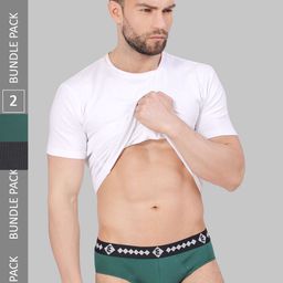 FINIVO FASHION Pack Of 2 Snug Fit Modal Basic Briefs BDBR_COMBO_BLACK-GREEN_M-image-85