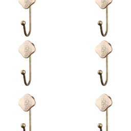 IndianShelf Silver Toned & Pink 6 Pieces Printed Ceramic Wall Hooks-18