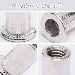 themujtaba TheMujtaba® Insert Nut Zinc Plated Flat Head Metric Threaded Rivetnut, Insert Nut, insert Rivet Nut (Pack of 100) (M8) image 3