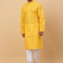 KRAFT INDIA Ethnic Motifs Embroidered Kurta with Pyjamas-image-26