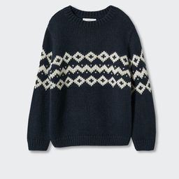 Mango Kids Boys Geometric Self Design Sustainable Pullover-image-24