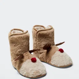 Mango Kids Girls Colourblocked Rudolph Room Slipper-picture-28
