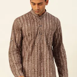 JAVINISHKA Abstract Printed Pure Cotton Short Kurta-4