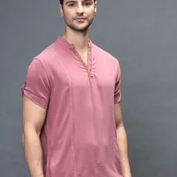 IDENTITI Men Peach Solid Slim Fit Casual Shirt-image-33