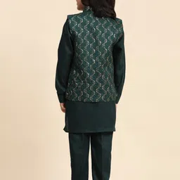 Pro-Ethic STYLE DEVELOPER Boys Embroidered Regular Sequinned Kurta with Pyjamas image 5