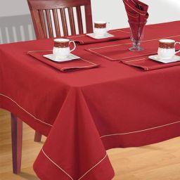 swayam Solid (90x60) Red Cotton Table Cloth-picture-15