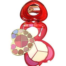 fitbyte FITBYTEHeart-Shaped Makeup Palette, 3-Layer Compact with Eyeshadow and Blush, Travel-Size Cosmetic Set with Mirror image 2
