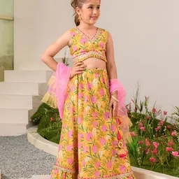 pspeaches Girls Printed Sequinned Ready to Wear Lehenga Choli With Dupatta-picture-58