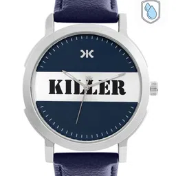 Killer Men Navy & Silver-Toned Brand Logo Print Analogue Watch KL-25C-image-66