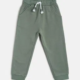 MINI KLUB Infant Boys Olive Green Solid Pure Cotton Joggers-image-39