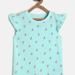 MINI KLUB Girls Blue & Pink Printed Regular Top-image-72
